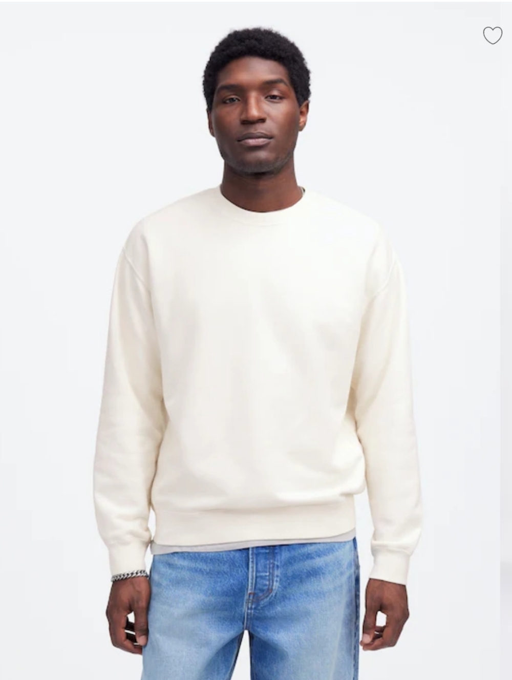 Madewell The McCarren Crewneck NK077 Size L NWT Vintage Ivory